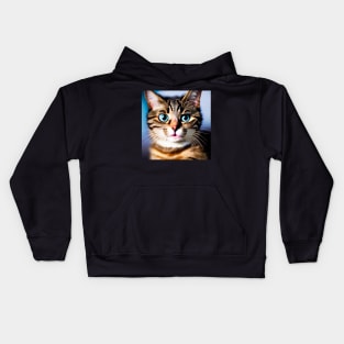 Surprised muzzle of a cute cat Kids Hoodie